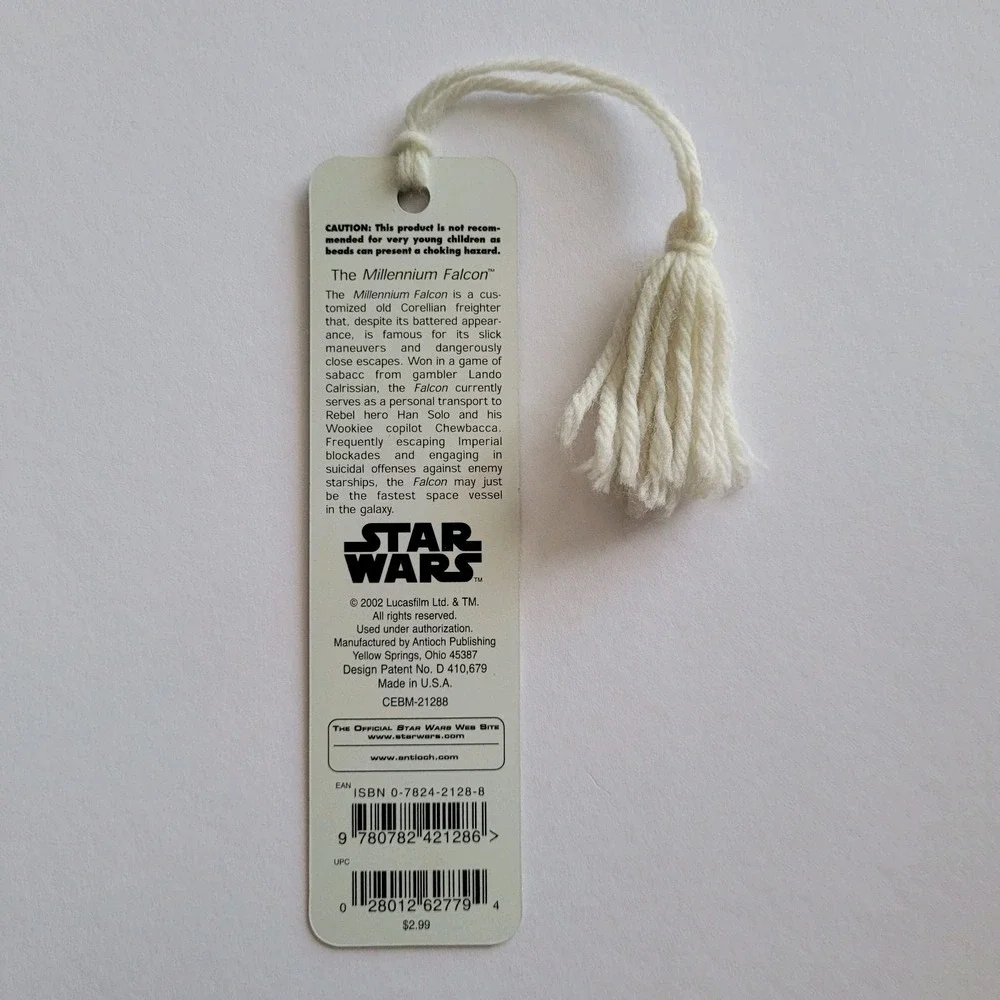 Vintage Y2K Star Wars Bookmark Millennium Falcon, Lucasfilm 00s 2002, CEBM-21288